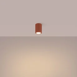 Aufbauspot Aufputz Ø 6,5 cm H: 10 cm klein Aluminium GU10 Rot