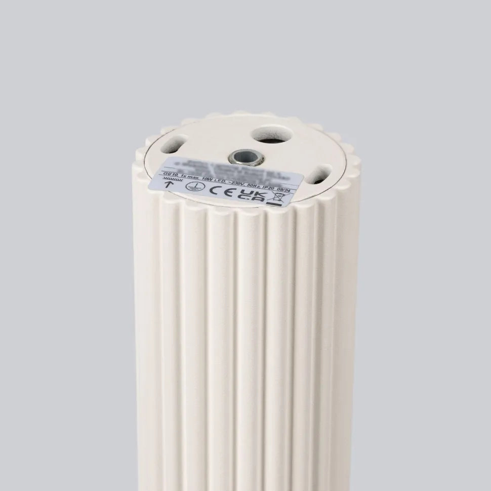 Aufbauspot Metall Ø 6,5 cm H: 60 cm GU10 in Creme Modern