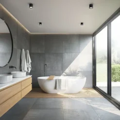 Aufbauspot Schwarz Aluminium GX53 IP44 Ø8,4 cm Aufputz