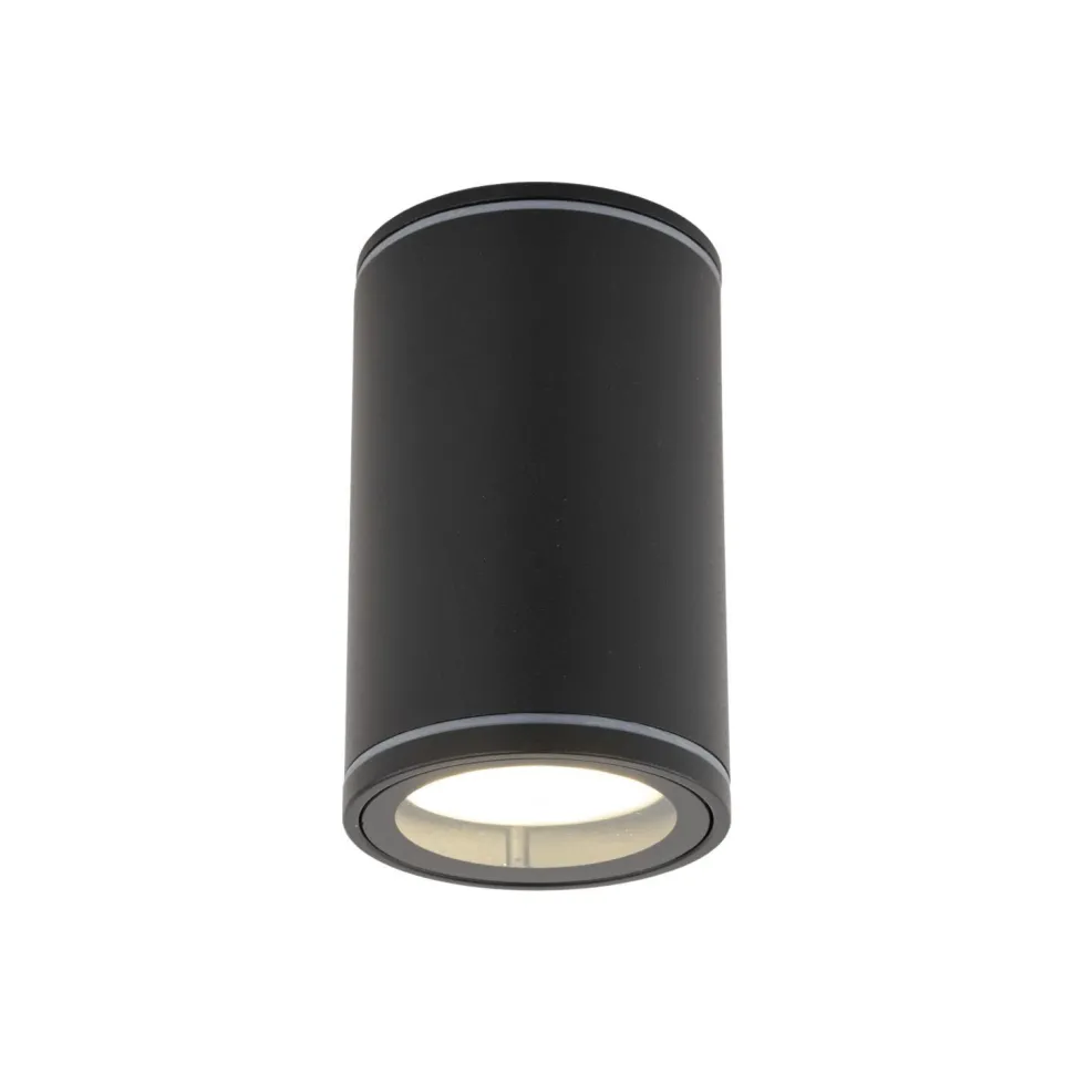 Aufbauspot Schwarz Metall GU10 IP44 Ø6,3 cm Aufputz