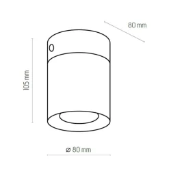 Aufbaustrahler GU10 Metall Weiß akzentuiert Ø8 cm