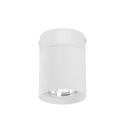 Aufbaustrahler GU10 Metall Weiß akzentuiert Ø8 cm