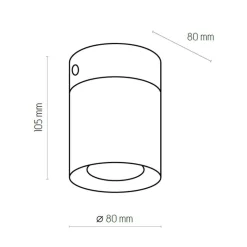 Aufbaustrahler GU10 Metall Weiß akzentuiert Ø8 cm
