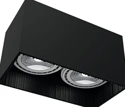 Aufbaustrahler Schwarz 2-flmg