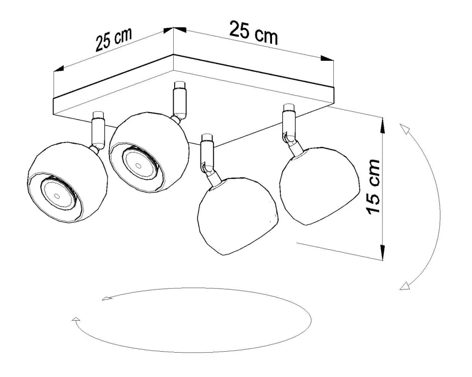 Aufbaustrahler Weiß Stahl 4-flammig Retro FAVONIA