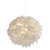 Auffällige Pendelleuchte Federn 50 cm rund E27 in Weiß
