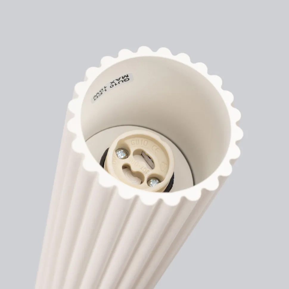 Aufputz Deckenspot GU10 Ø 6,5 cm H: 20 cm in Creme Modern Alu