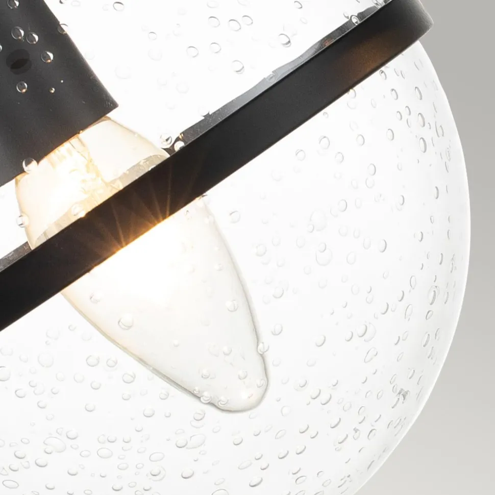 Badezimmerlampe Glas Metall IP44 38,1 cm breit Schwarz