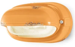 Badezimmerlampe Keramik Glas B: 24 cm Gelb Shabby Antik