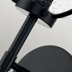 Badezimmerlampe Metall Glas IP44 40,3 cm hoch Schwarz