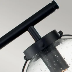 Badezimmerlampe Schwarz Metall Glas 60,6 cm breit IP44 Wand