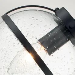 Badezimmerlampe Schwarz Metall Glas 60,6 cm breit IP44 Wand