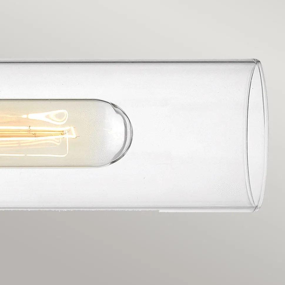 Badezimmerlampe Wand 56,5 cm breit IP44 2x E27 Metall Glas