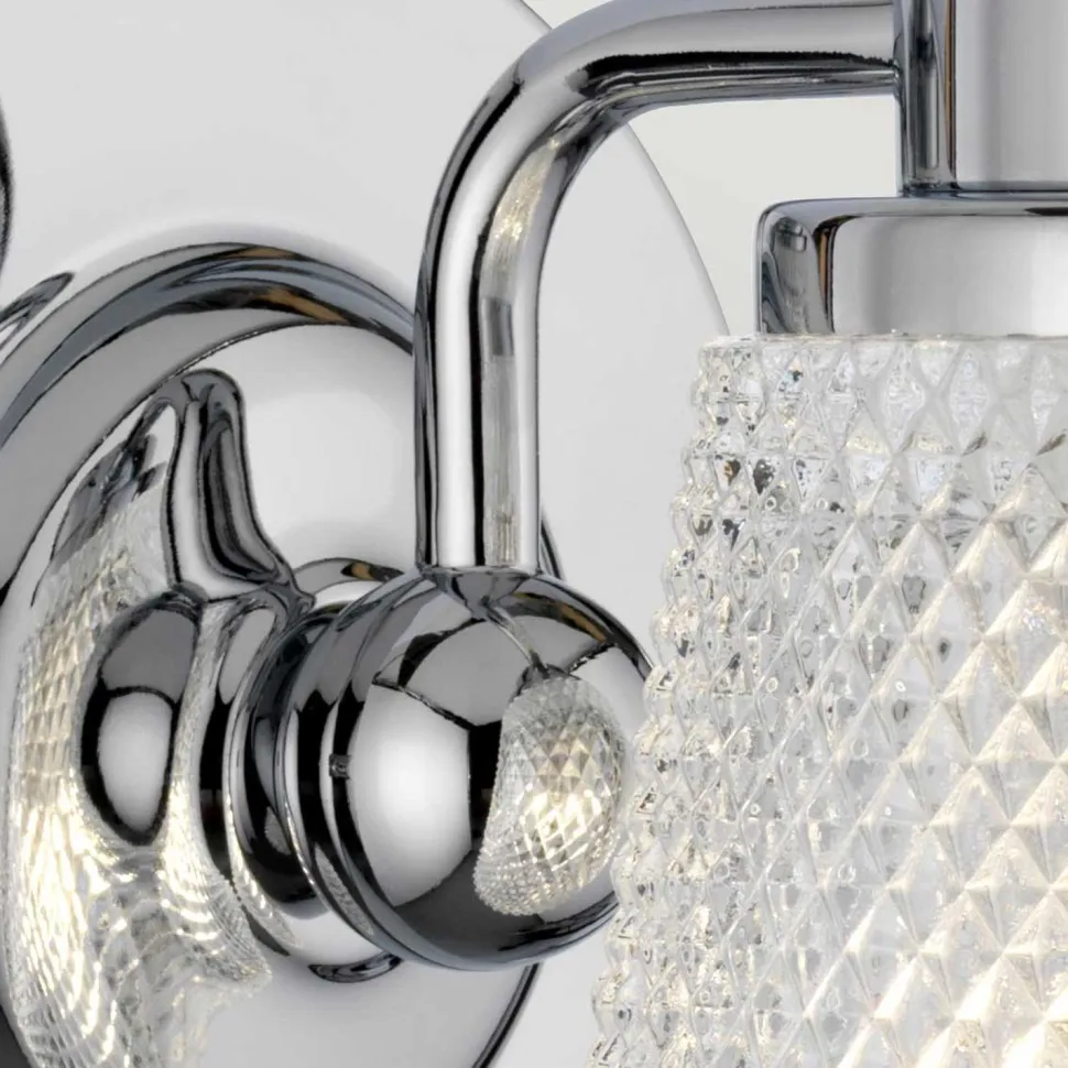 Badezimmerlampe Wand mit LED G9 IP44 16 cm hoch Metall Glas