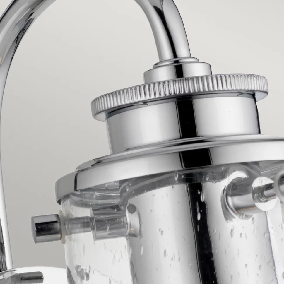 Badezimmerleuchte E27 IP44 H: 24,4 cm Metall Glas