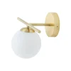 Badezimmerleuchte Kugelschirm G9 IP44 in Messing Weiß