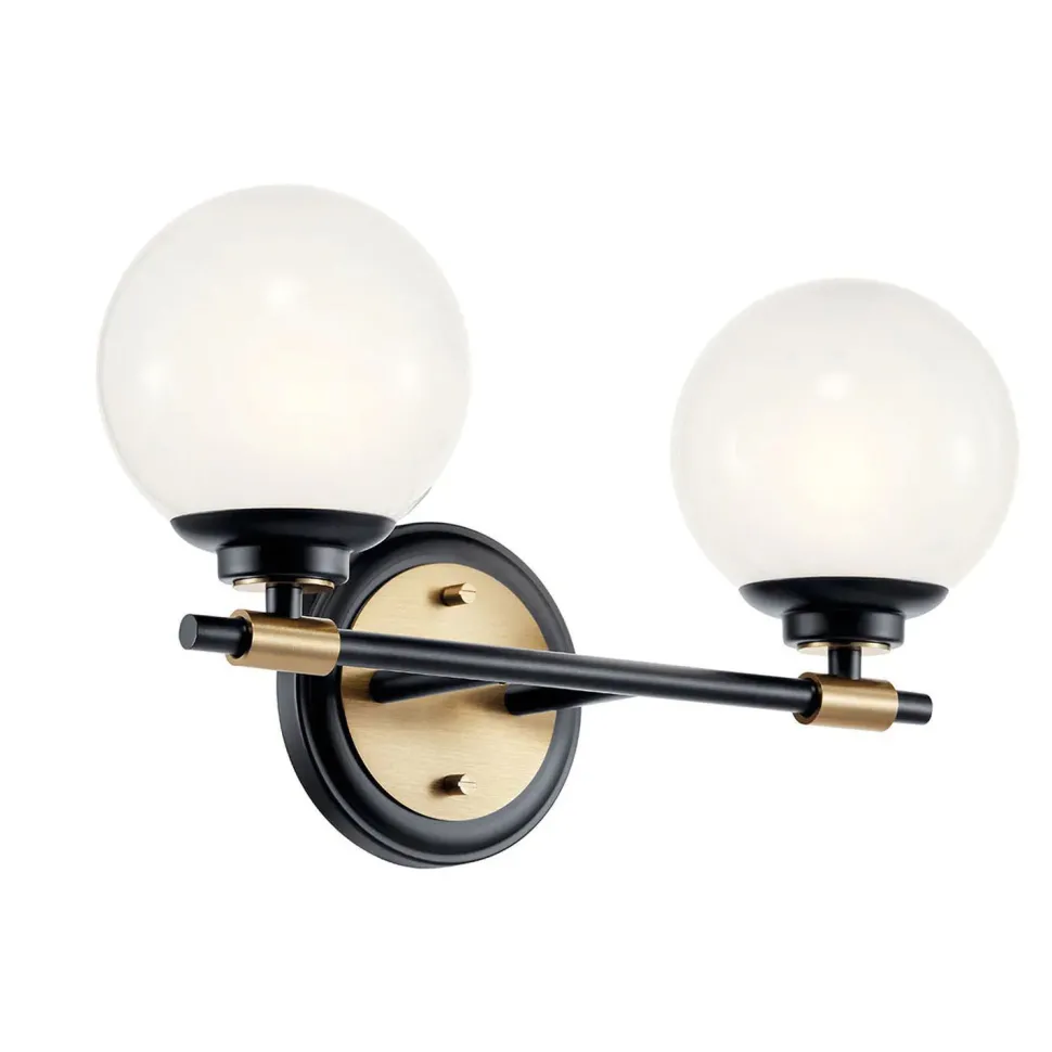 Badezimmerleuchte LED G9 Glas Metall IP44 B:37,3 cm Kugel