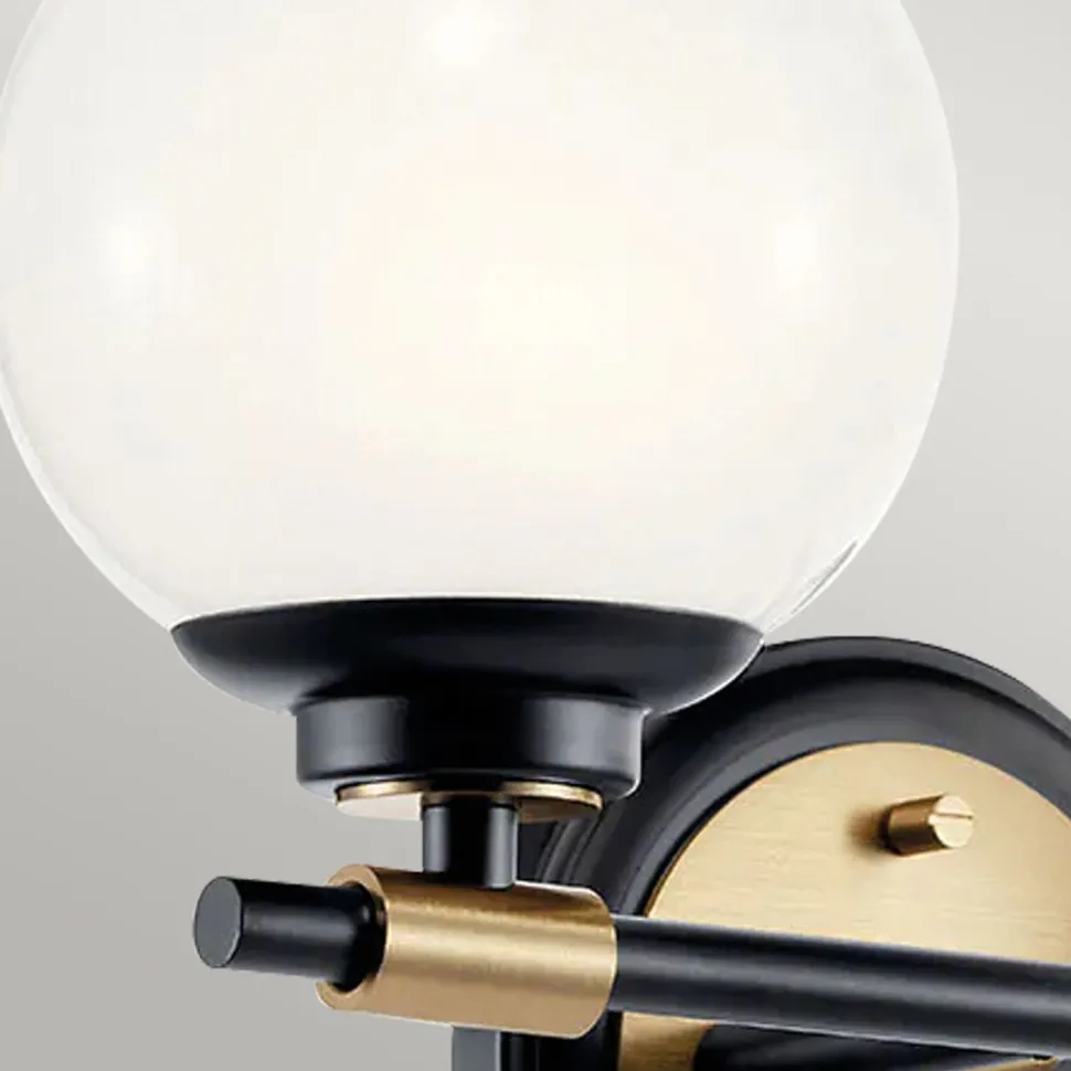 Badezimmerleuchte LED G9 Glas Metall IP44 B:37,3 cm Kugel