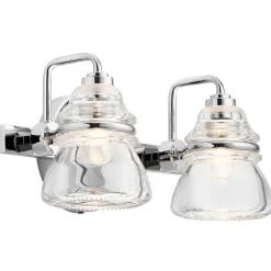 Badezimmerleuchte LED G9 IP44 B: 33,6 cm Metall Glas in Chrom