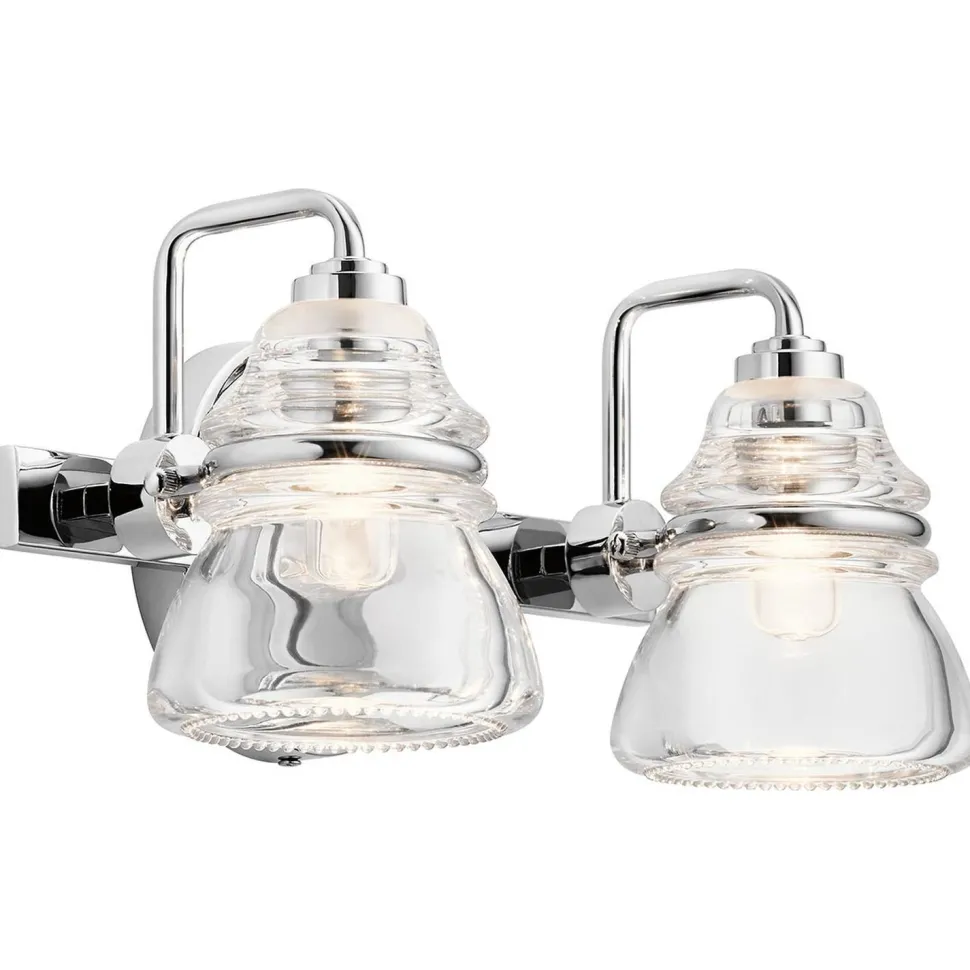 Badezimmerleuchte LED G9 IP44 B: 33,6 cm Metall Glas in Chrom