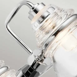 Badezimmerleuchte LED G9 IP44 B: 33,6 cm Metall Glas in Chrom