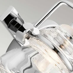 Badezimmerleuchte LED G9 IP44 B: 33,6 cm Metall Glas in Chrom