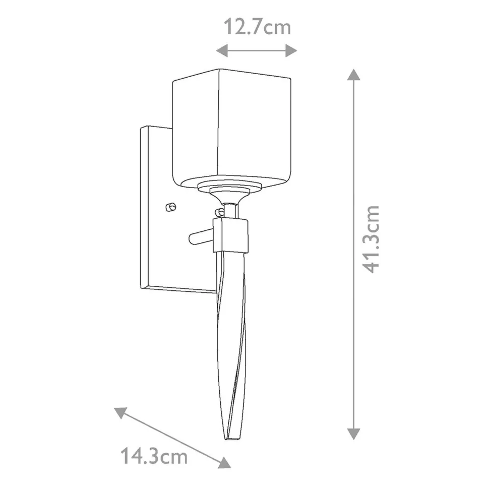 Badezimmerleuchte Metall Glas G9 IP44 H: 41,3 cm Metall Glas