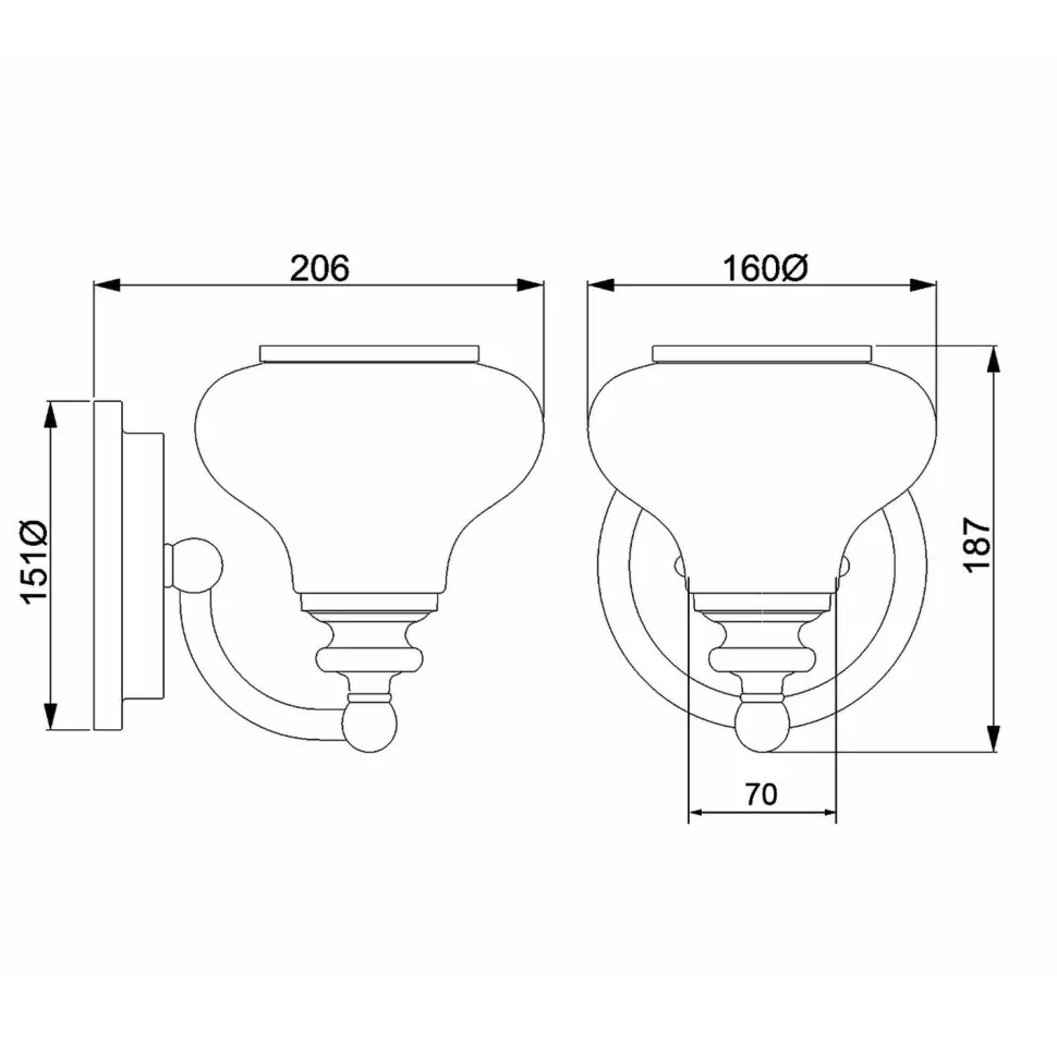 Badezimmerleuchte Metall Glas H: 19,1 cm IP44 mit G9 LED