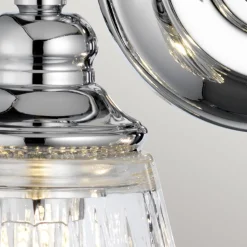 Badezimmerleuchte Wand LED G9 IP44 B: 35,2 cm Metall Glas