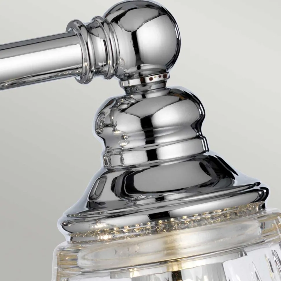 Badezimmerleuchte Wand LED G9 IP44 B: 35,2 cm Metall Glas