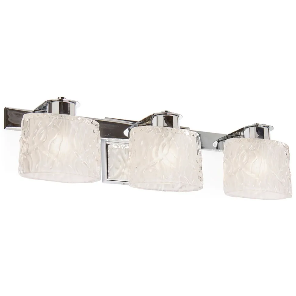 Badlampe Chrom Klar mit LED Glas IP44 LUKINA