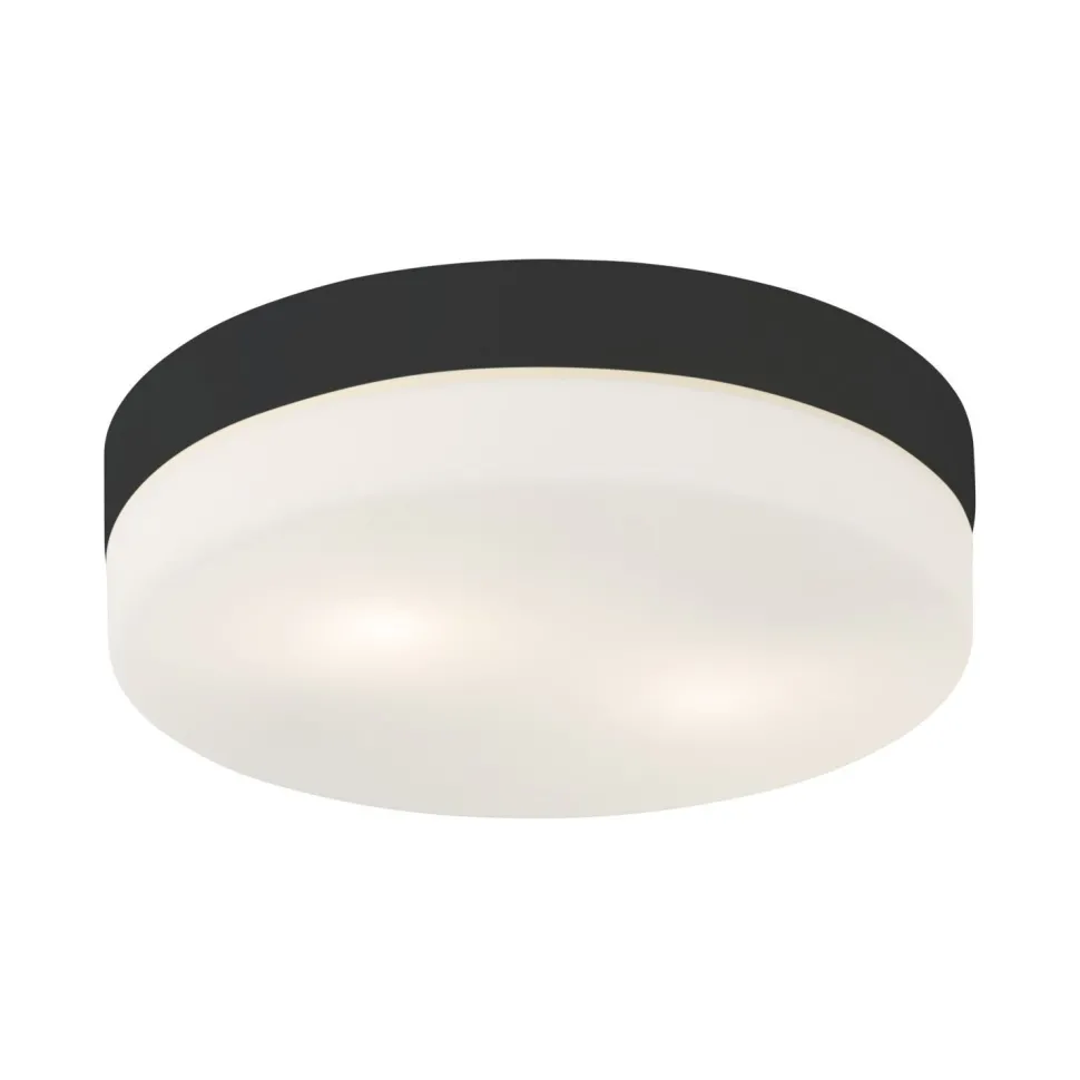 Badlampe Decke IP44 Badezimmer Ø 29 cm rund Weiß Schwarz