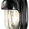 Badlampe Keramik Glas E27 H: 24 cm Schwarz Shabby Antik