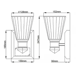 Badlampe LED Metall Glas H: 24,7 cm IP44 3000 K warmweiß