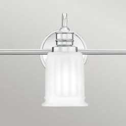 Badlampe Metall Glas 61 cm breit IP44 G9 3-flammig