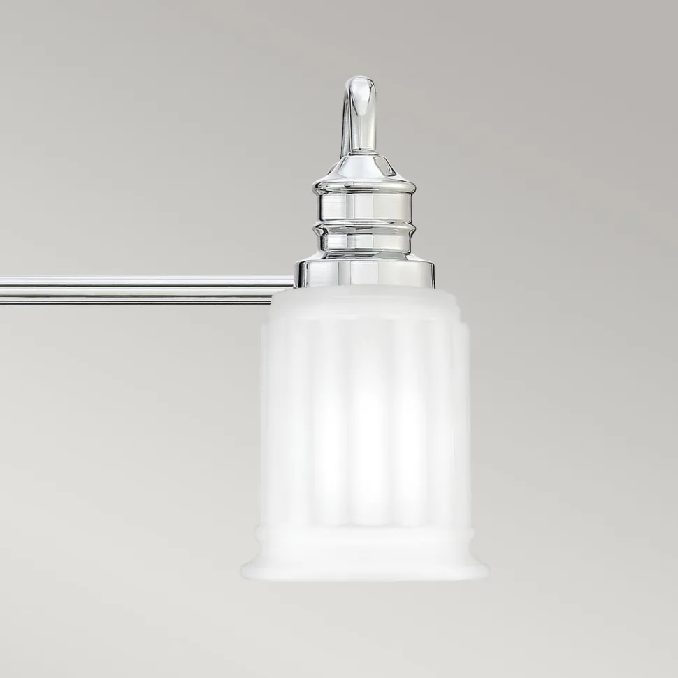 Badlampe Metall Glas 61 cm breit IP44 G9 3-flammig