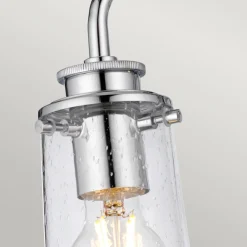 Badlampe Wand IP44 60,3 cm breit 3-flammig Chrom Glasschirm