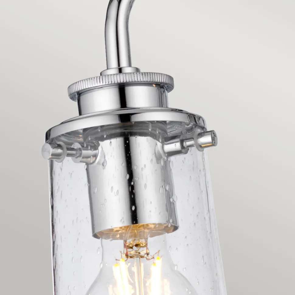 Badlampe Wand IP44 60,3 cm breit 3-flammig Chrom Glasschirm