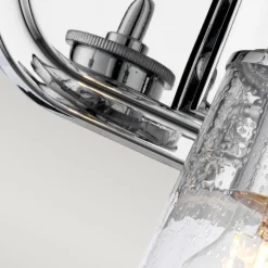 Badlampe Wand IP44 60,3 cm breit 3-flammig Chrom Glasschirm