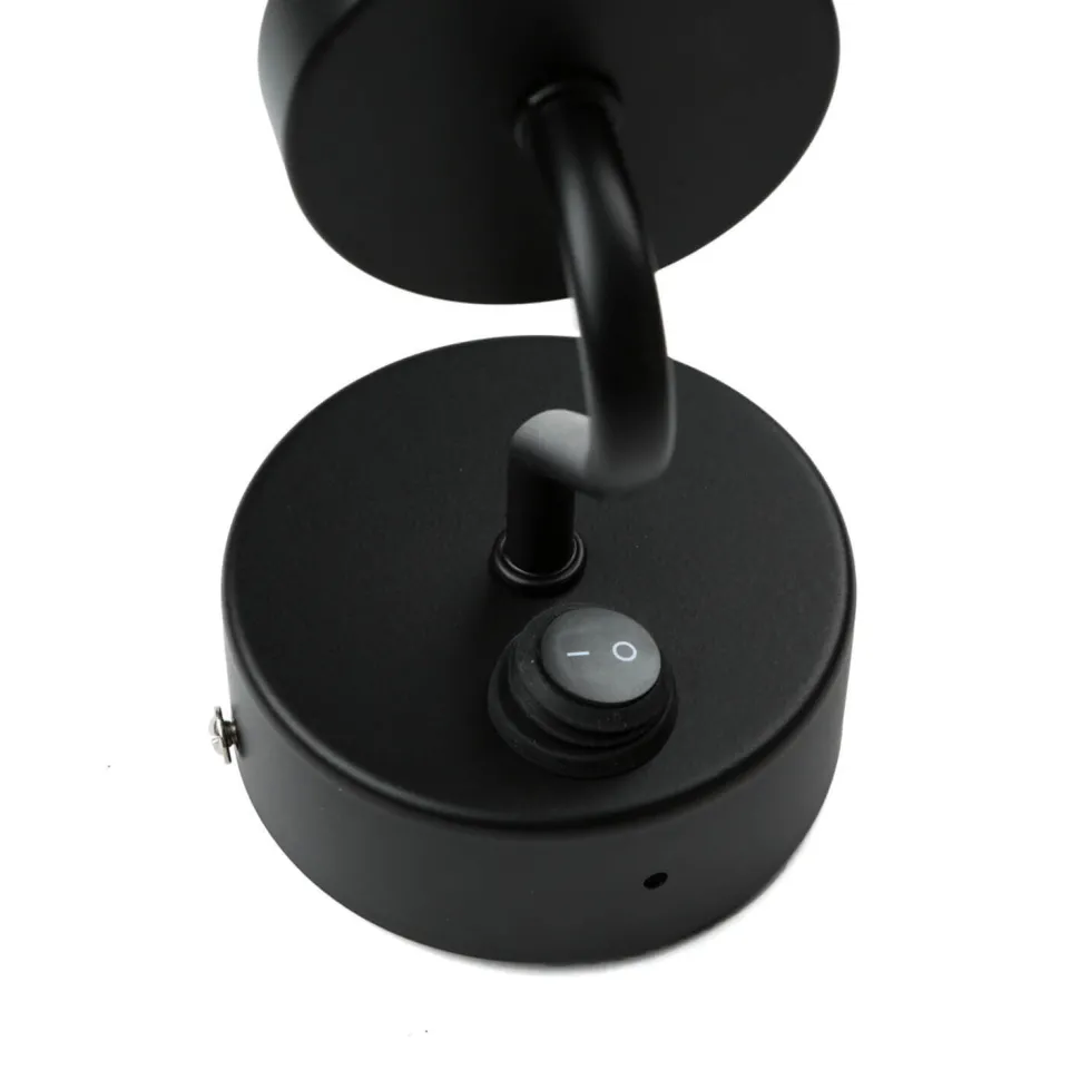 Badlampe Wand IP44 Schwarz Weiß Glasschirm TOHO