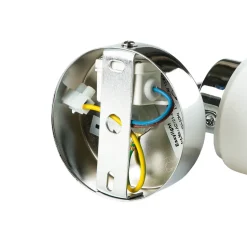 Badlampe Wand Spiegel Glas Metall in Chrom Weiß elegant