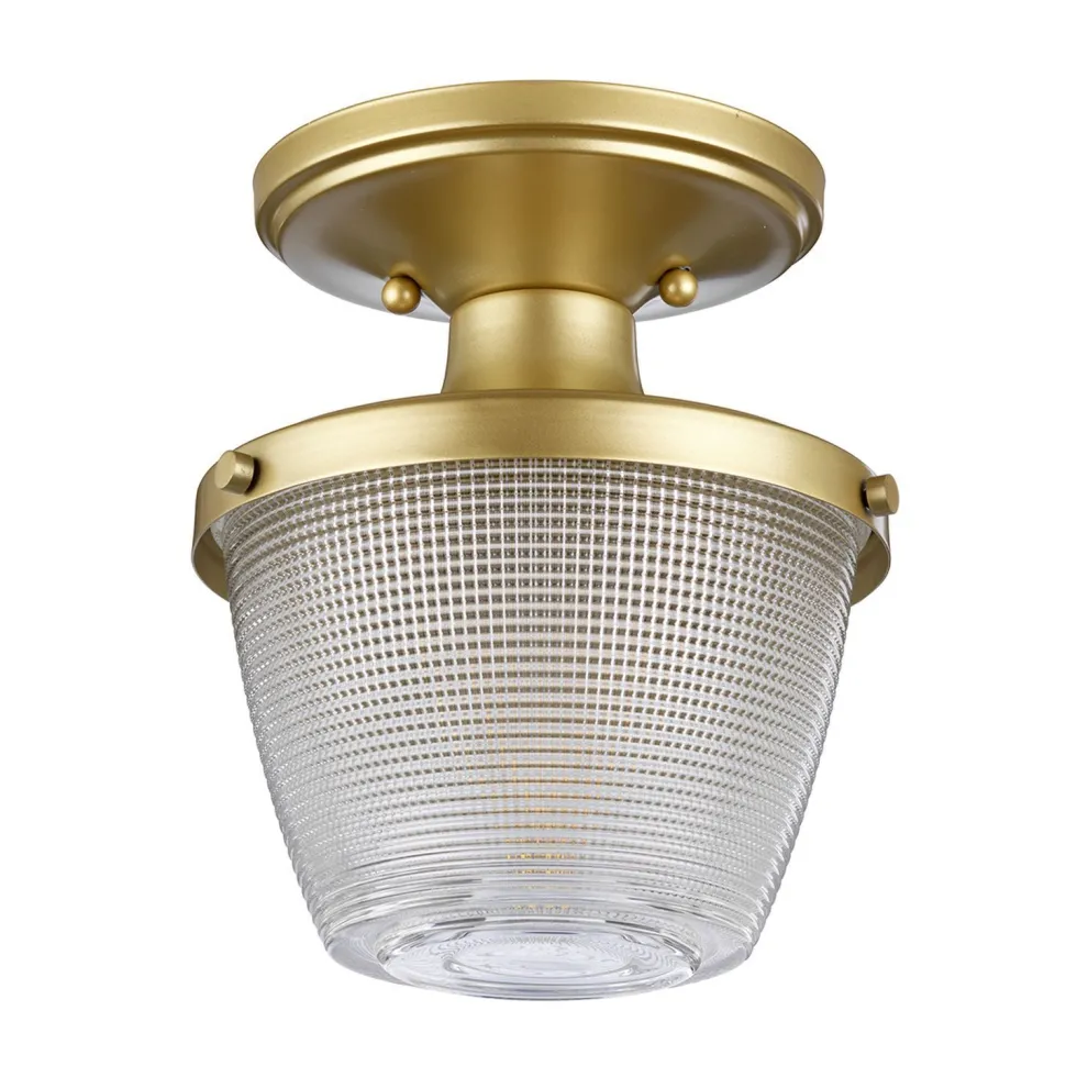 Badleuchte Decke IP44 in Messing Klar klein Metall Glas