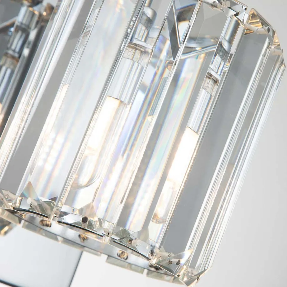 Badleuchte LED G9 Kristall IP44 in Chrom B: 12 cm klein