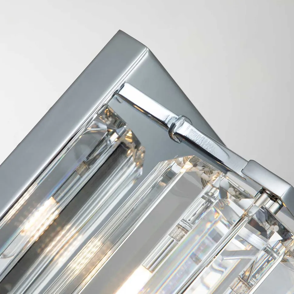 Badleuchte LED G9 Kristall IP44 in Chrom B: 12 cm klein