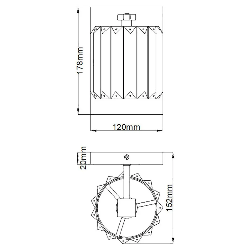 Badleuchte LED G9 Kristall IP44 in Chrom B: 12 cm klein