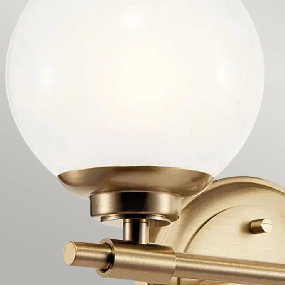 Badleuchte Wand mit 2x G9 LED 37,3 cm breit IP44 Glas Metall