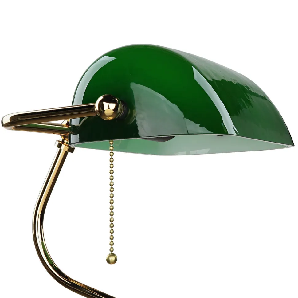 Banker Tischlampe Gold 24K aus Echt-Messing