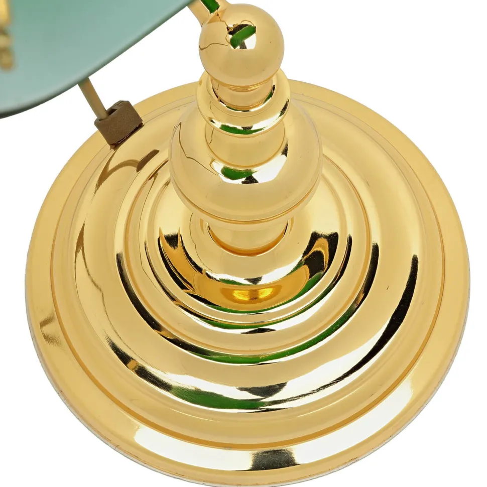 Banker Tischlampe Gold 24K aus Echt-Messing