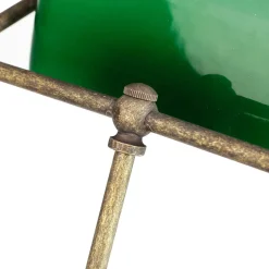Bankerlampe Grün aus Messing in Bronze Rustikal