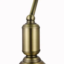 Bankerlampe Metall Glas E27 36 cm in Messing Grün MARC